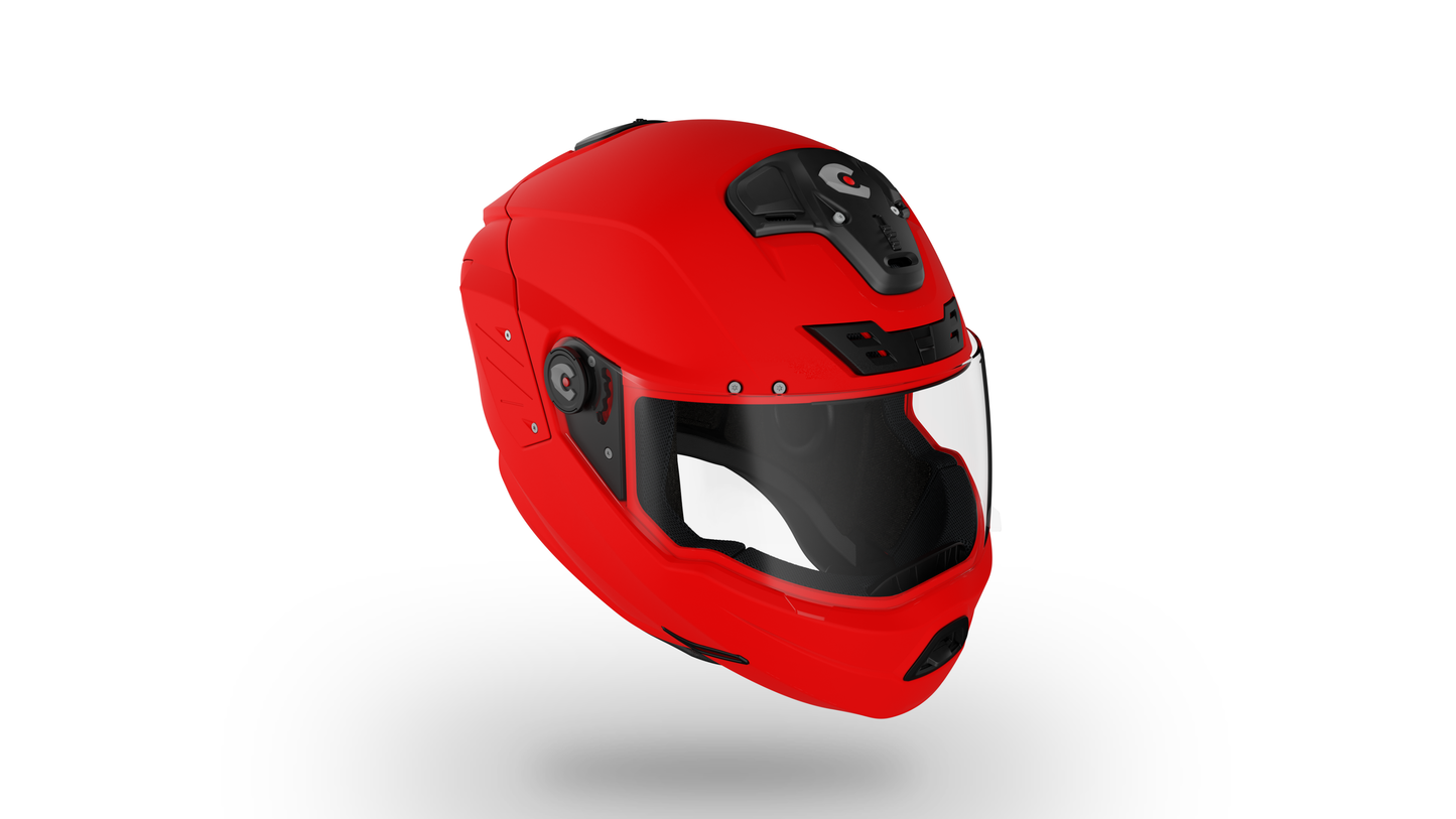 Casque de moto Alpha-S (NO TECH) (ROUGE)